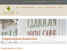 Tablet Screenshot of clariondentalcare.com